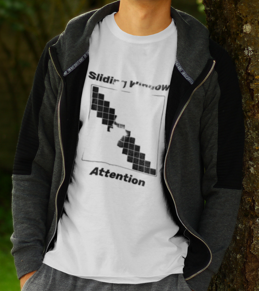 Sliding Window Attention Mechanism Diagram T-Shirt