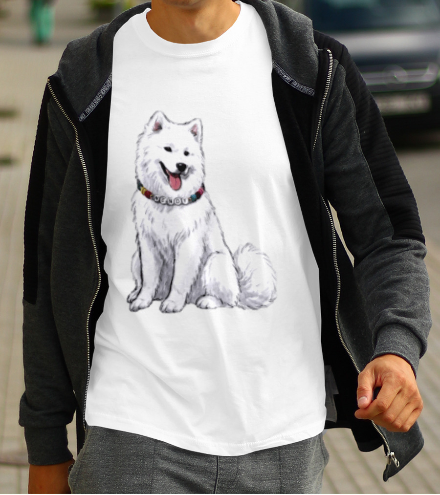 Wendy Kelce Swift Dog Collar Necklace Cute Samoyed T-Shirt