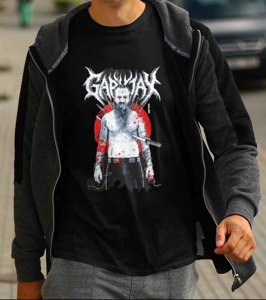 Gapjax Bloody Man Katana Sword Barbed Wire T-Shirt