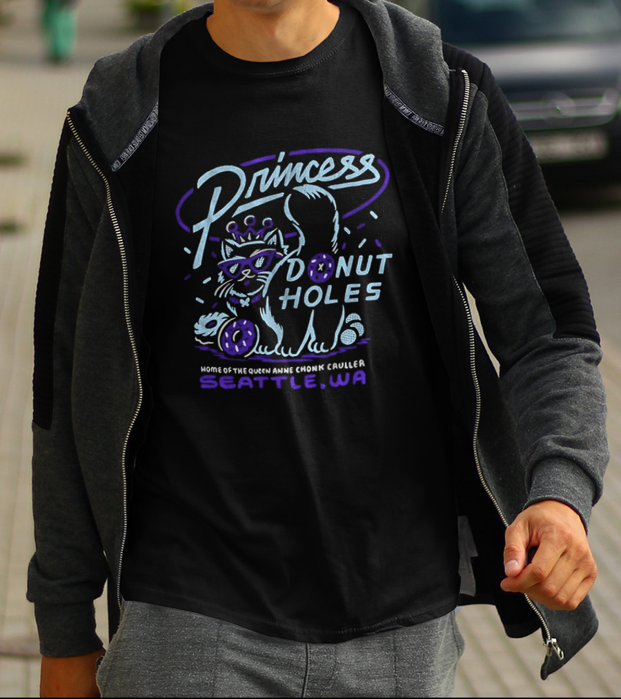 Princess Donut Holes Home Of The Queen Anne Chonk Cruller Seattle WA T-Shirt