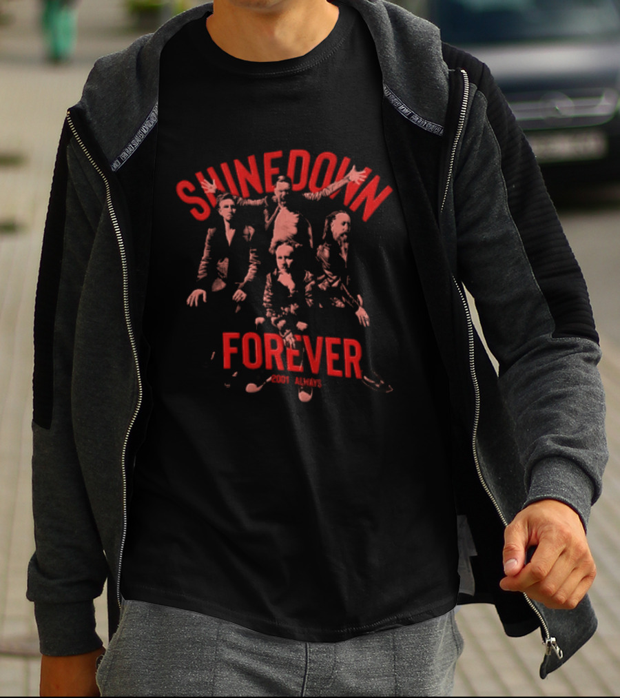 SHINEDOWN Forever 2001 Always Band Members Red T-Shirt