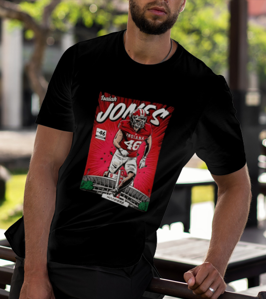 Indiana Hoosiers #46 Isaiah Jones Comic Stadium Edition T-Shirt