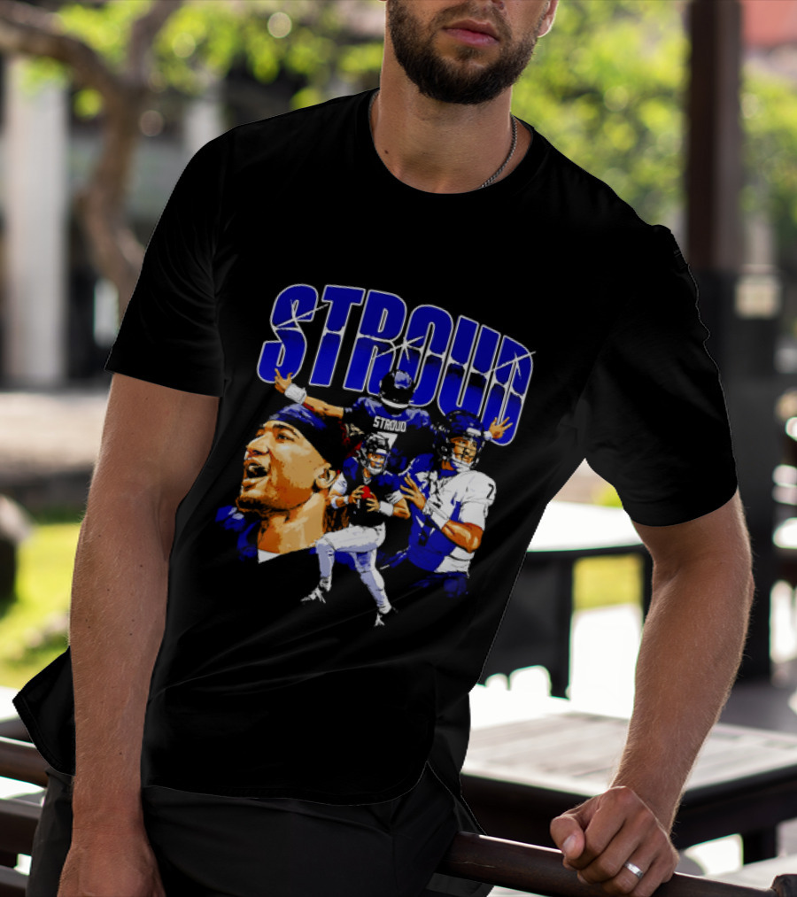 C.J. Stroud Houston Collage Football Quarterback Action And Energy T-Shirt