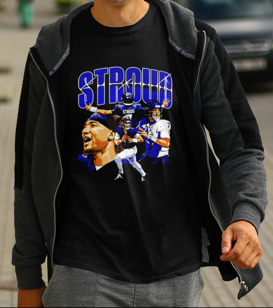 C.J. Stroud Houston Collage Football Quarterback Action And Energy T-Shirt