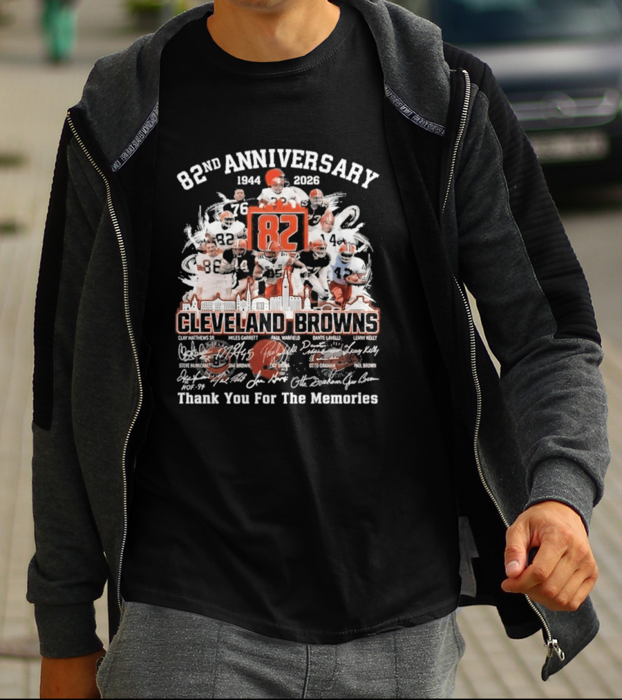 Cleveland Browns 82nd Anniversary 1944 2026 Thank You For The Memories Signatures T-Shirt