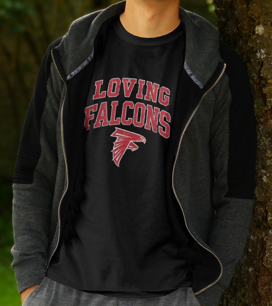 Loving Falcons Distressed Arched Varsity Bird T-Shirt
