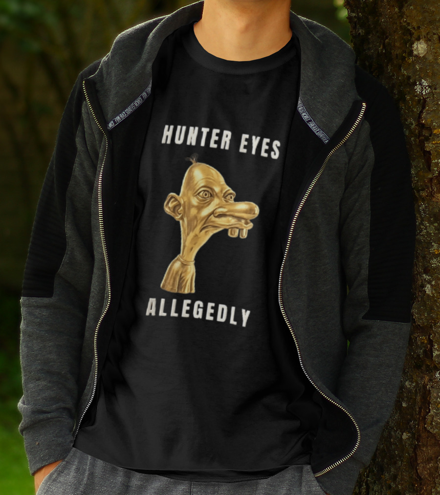 Hunter Eyes Allegedly 3D Golden Manny Caricature Head T-Shirt