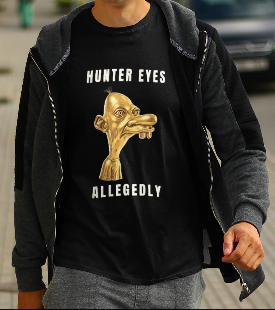 Hunter Eyes Allegedly 3D Golden Manny Caricature Head T-Shirt