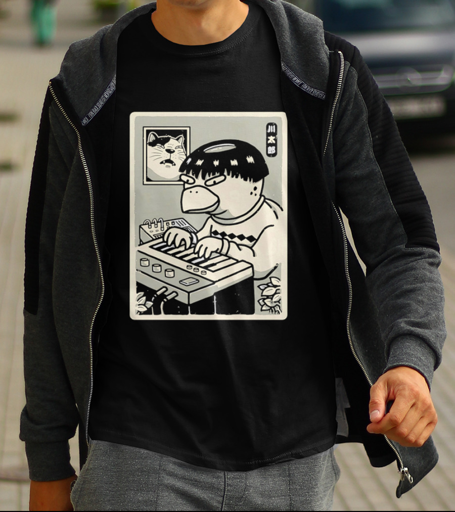 Yokai Synths Kappa Playing Keyboard Japanese Monster T-Shirt