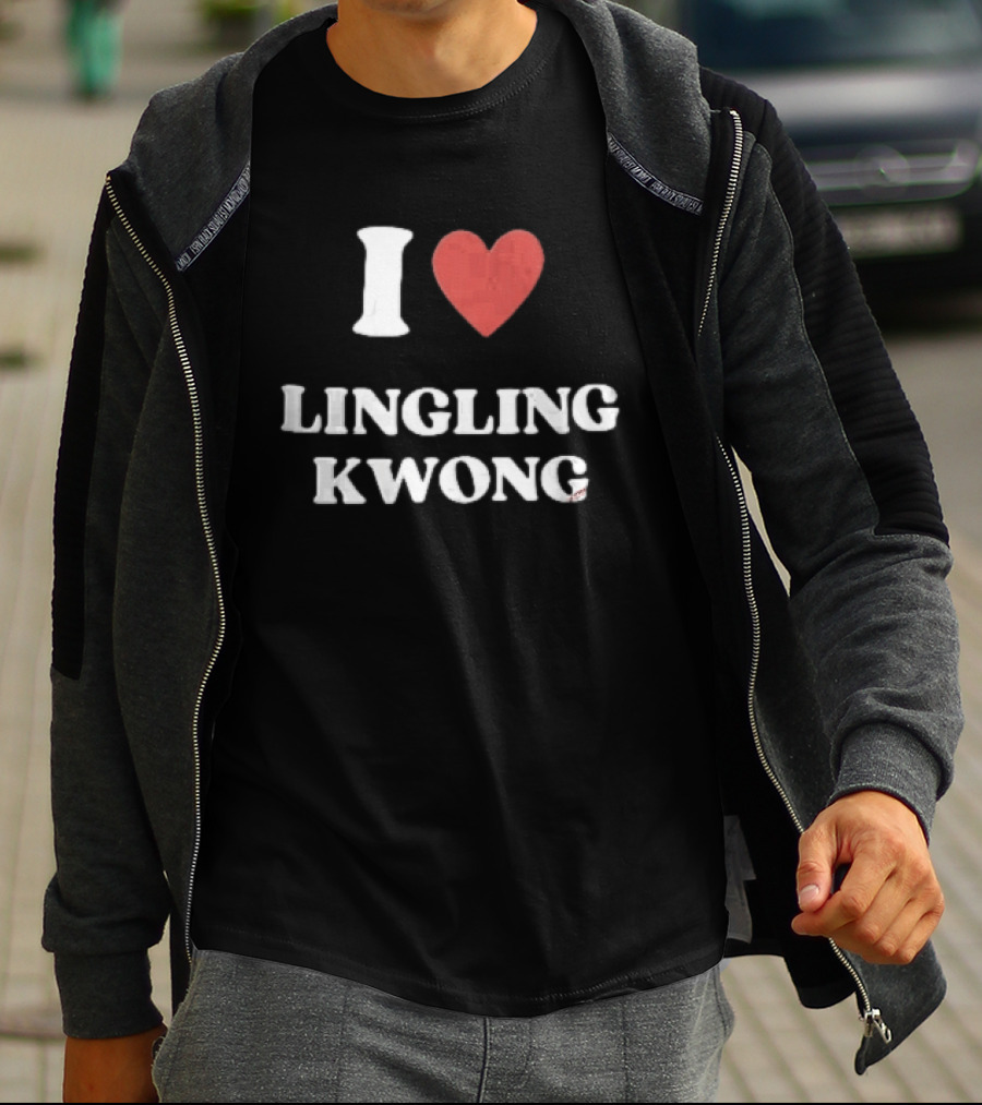 I Love Lingling Kwong Red Heart White Black T-Shirt