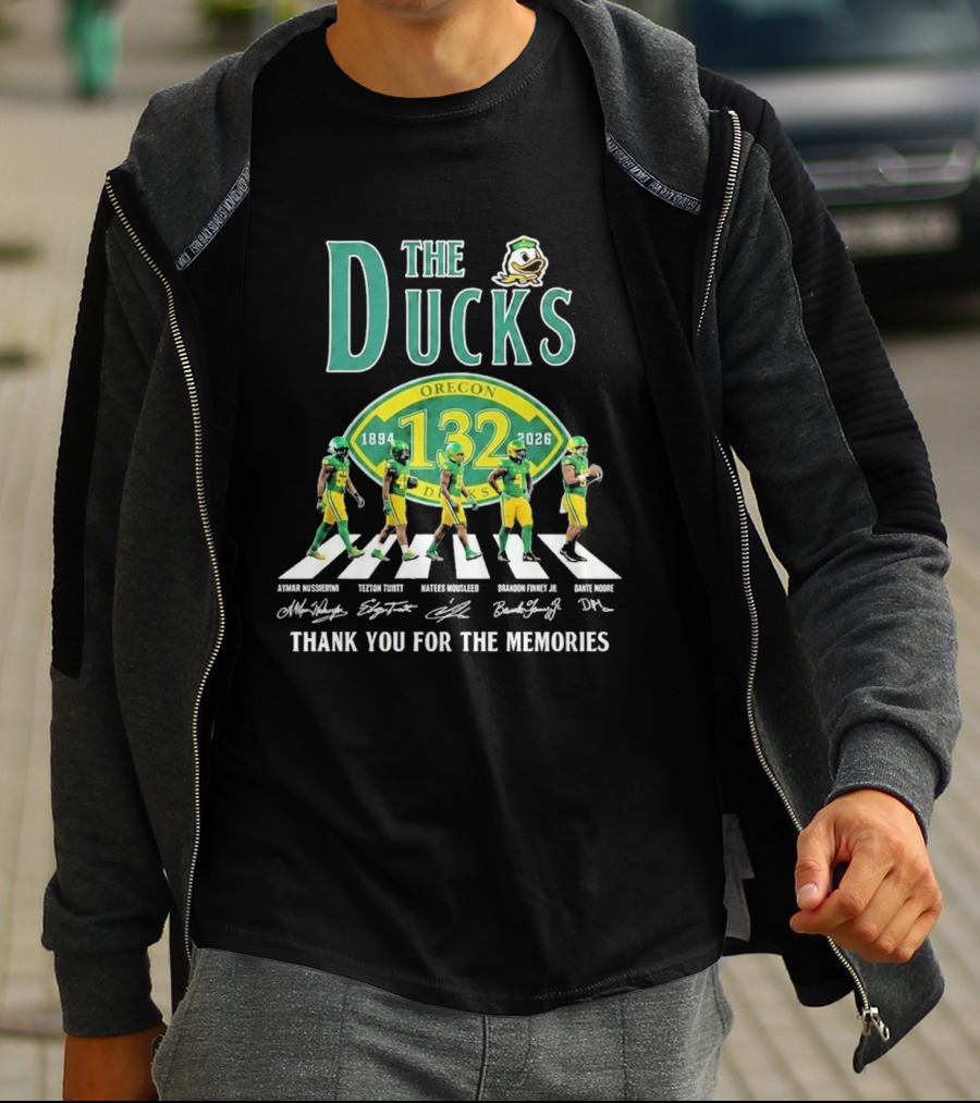 Oregon Ducks 132nd Anniversary 1894 2026 Abbey Road Thank You For The Memories T-Shirt