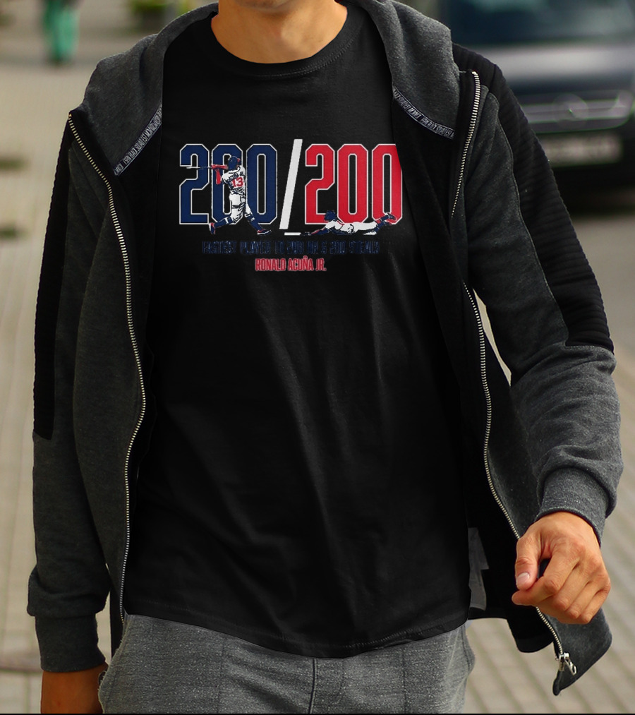 200/200 Fastest Player 200 HR 200 Steals Ronald Acuña Jr. T-Shirt