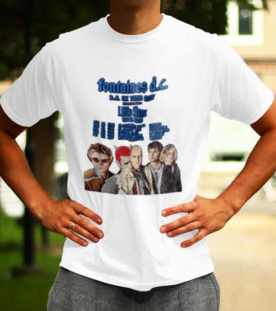 Fontaines D.C. UK Tour 2027 Summer Headline Tour Blue T-Shirt