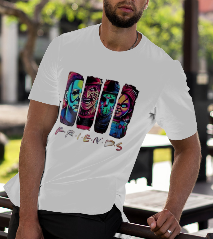Friends Horror Michael Freddy Jason Chucky Multicolored T-Shirt