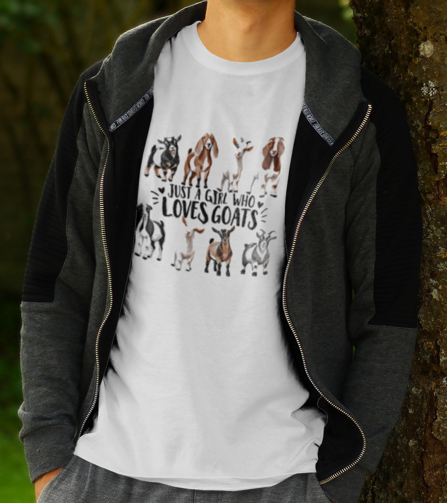 Just A Girl Who Loves Goats With Cute Goat Illustrations T-Shirt