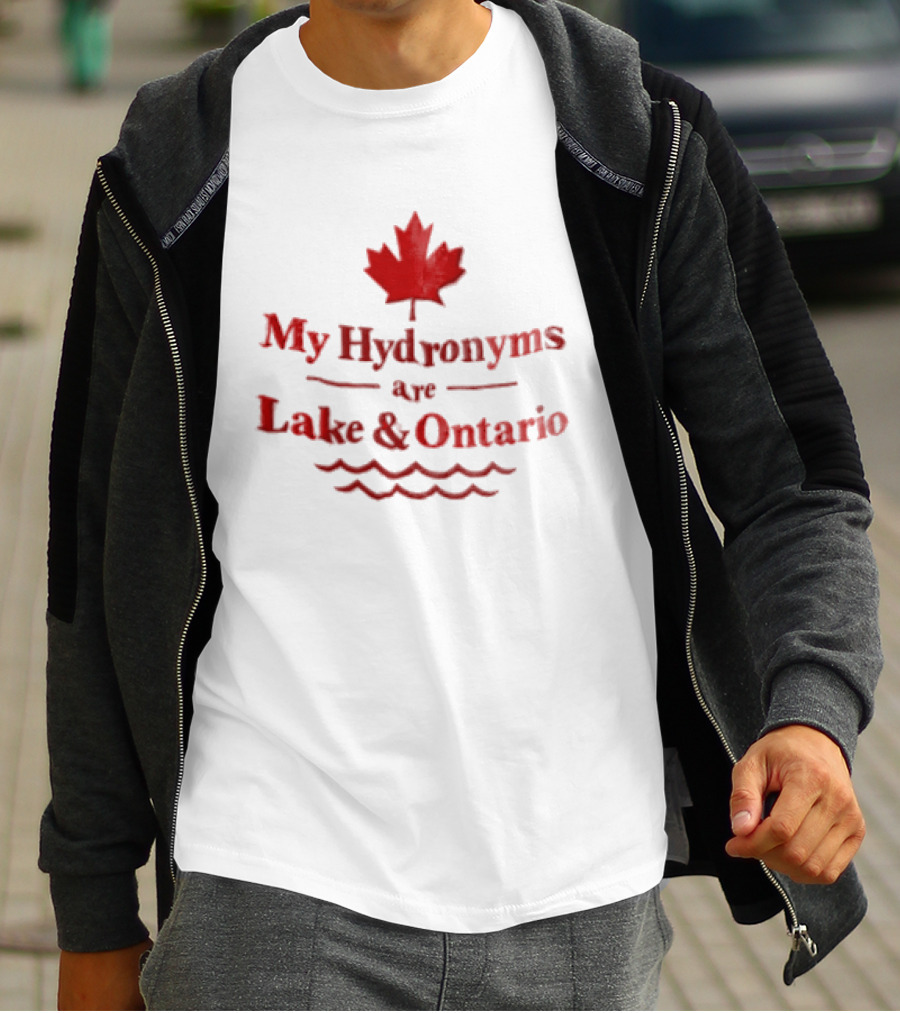 My Hydronyms Are Lake And Ontario Maple Leaf Waves T-Shirt