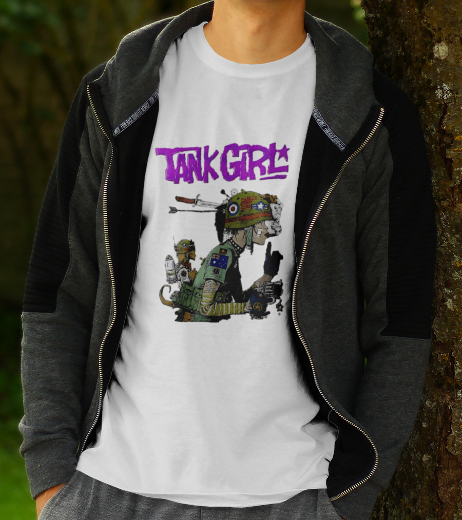 Tank Girl Charlie Dont Surf Punk Woman Helmet Gun Cigar Cartoon T-Shirt