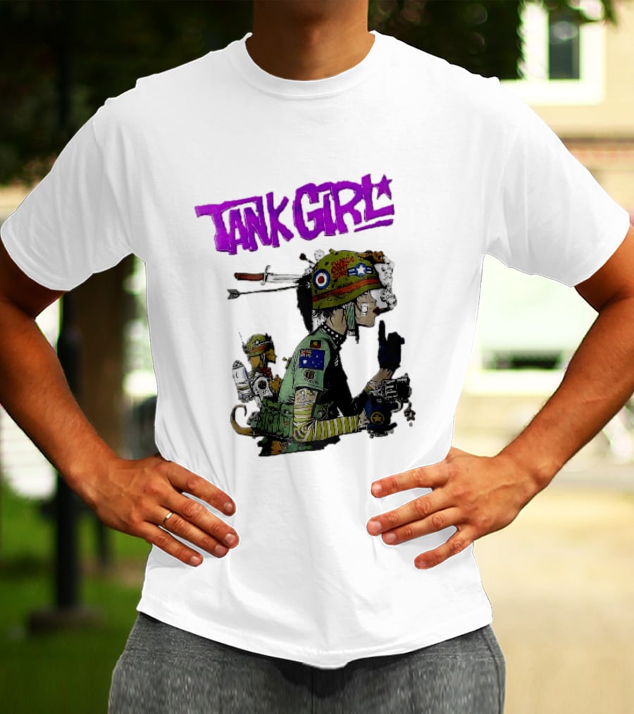Tank Girl Charlie Dont Surf Punk Woman Helmet Gun Cigar Cartoon T-Shirt