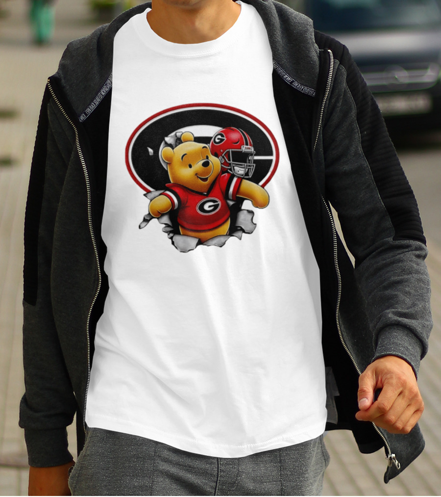 Winnie The Pooh Georgia Bulldogs Football Fan Gear T-Shirt