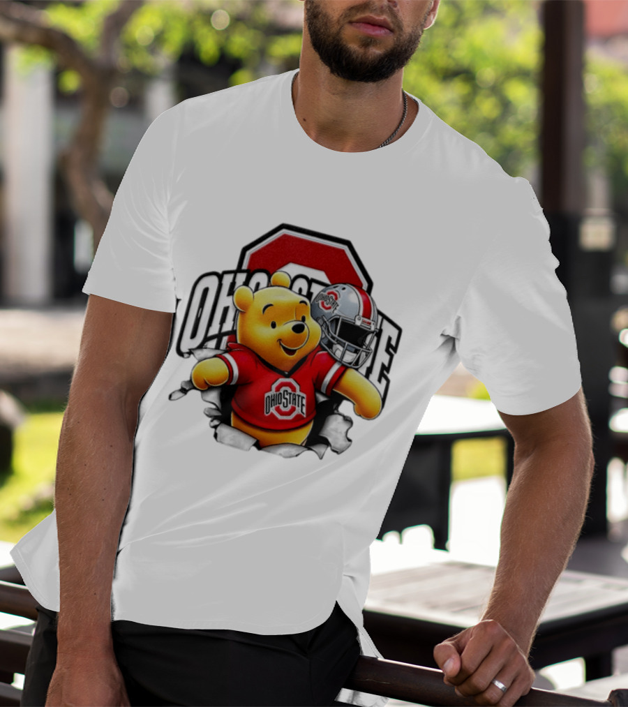 Winnie The Pooh Ohio State Buckeyes Football Team Helmets Series T-Shirt