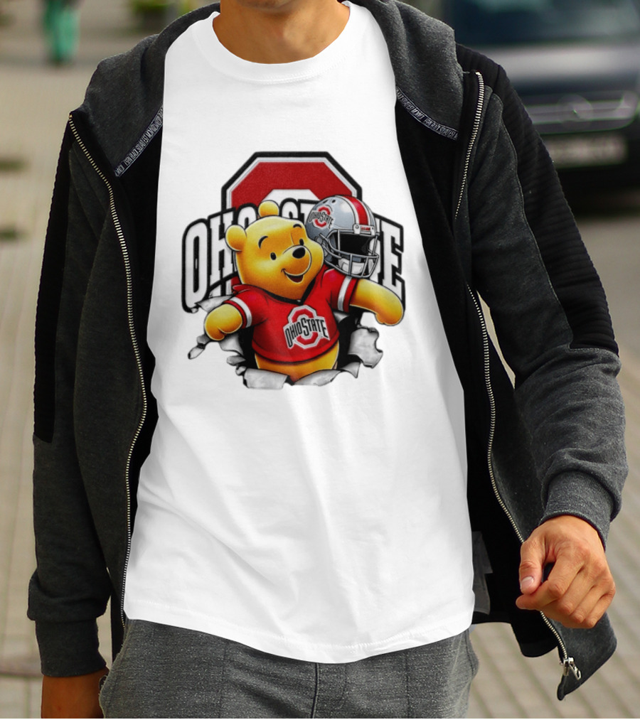 Winnie The Pooh Ohio State Buckeyes Football Team Helmets Series T-Shirt