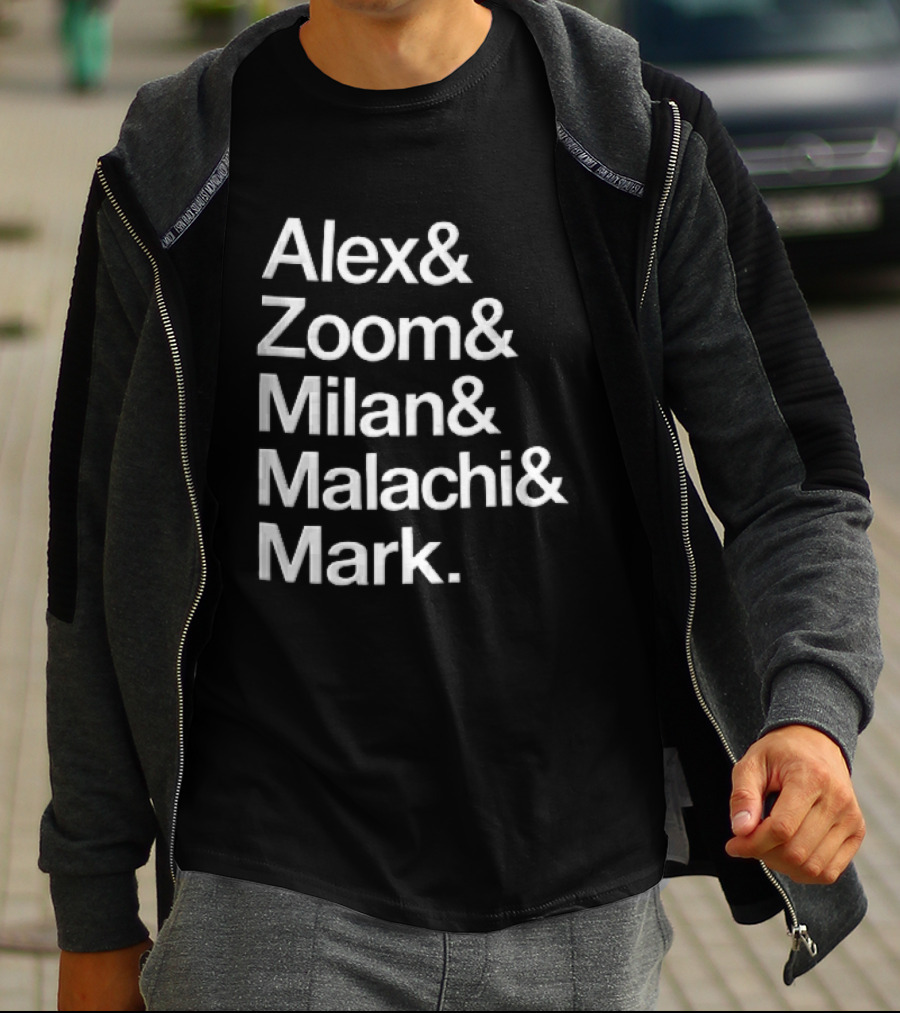 Alex Zoom Milan Malachi Mark Stacked White T-Shirt