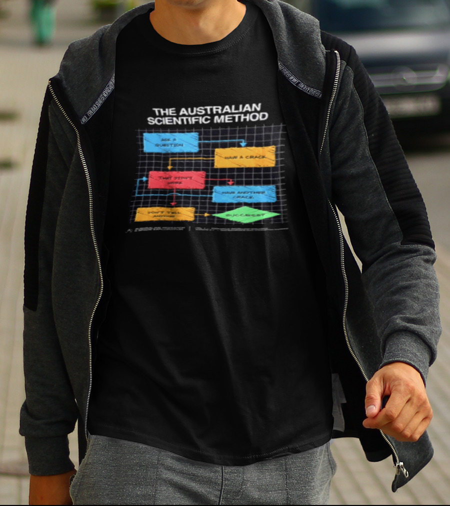 The Australian Scientific Method Ask A Question Have A Crack Try Again Success T-Shirt