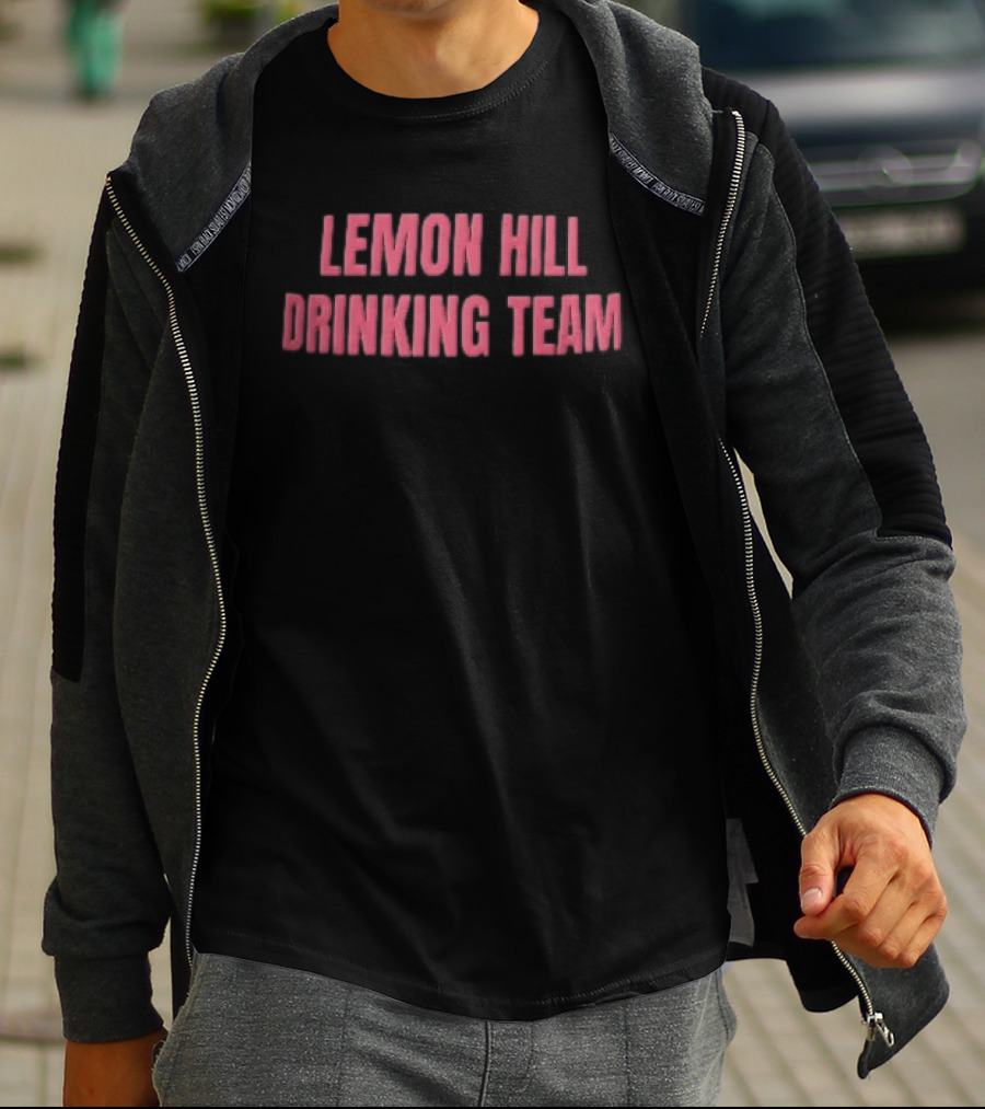 Lemon Hill Drinking Team Red Arched Block Lettering T-Shirt