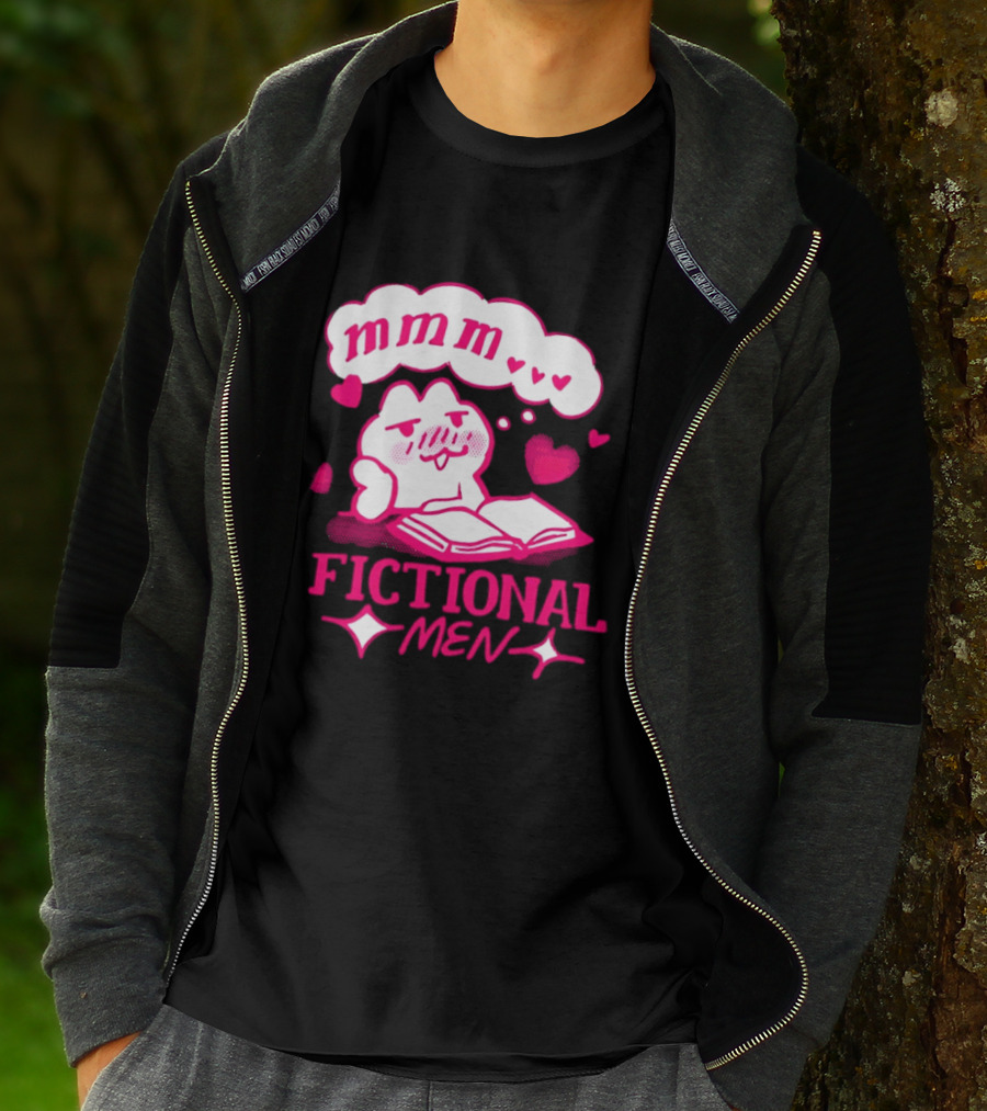 Fictional Men Mmm Hearts Cute Cartoon Reading T-Shirt