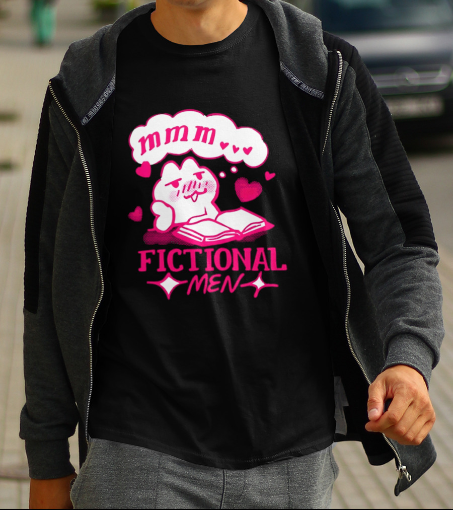 Fictional Men Mmm Hearts Cute Cartoon Reading T-Shirt
