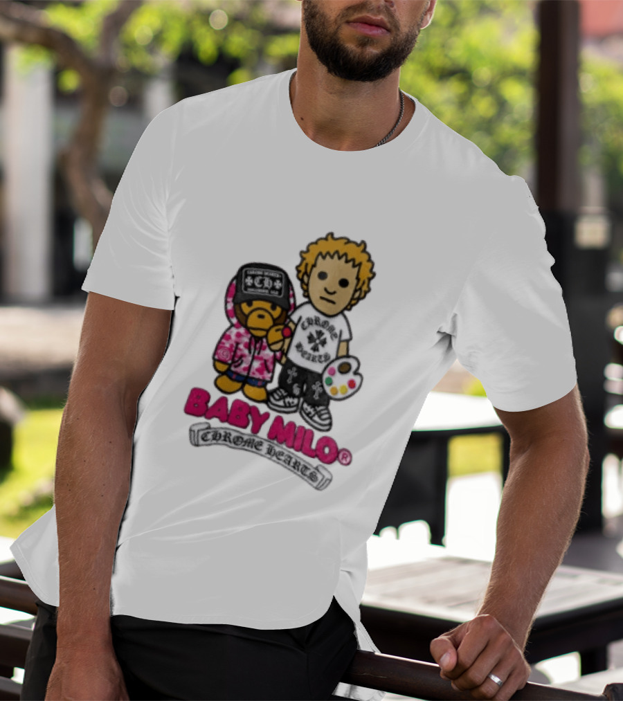 Baby Milo Chrome Hearts Collaboration Graphic Characters T-Shirt