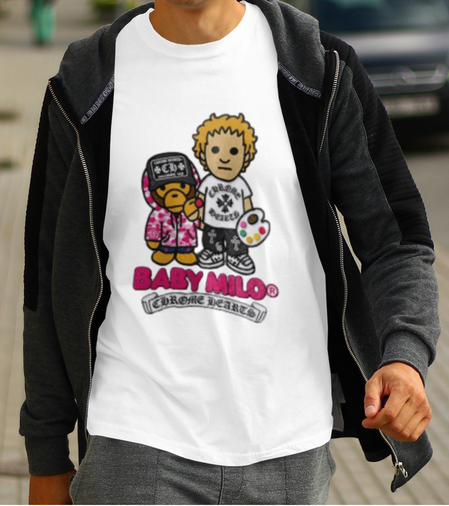 Baby Milo Chrome Hearts Collaboration Graphic Characters T-Shirt