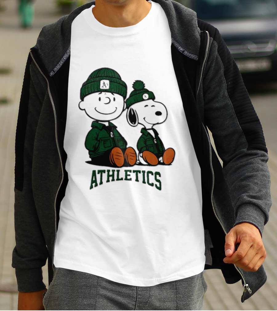 Charlie Brown Snoopy Athletics 2026 MLB Football T-Shirt