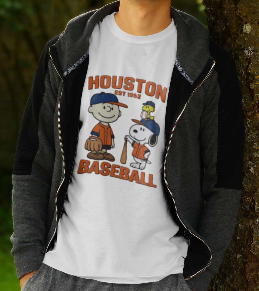 Charlie Brown Snoopy Houston Baseball Est 1962 T-Shirt