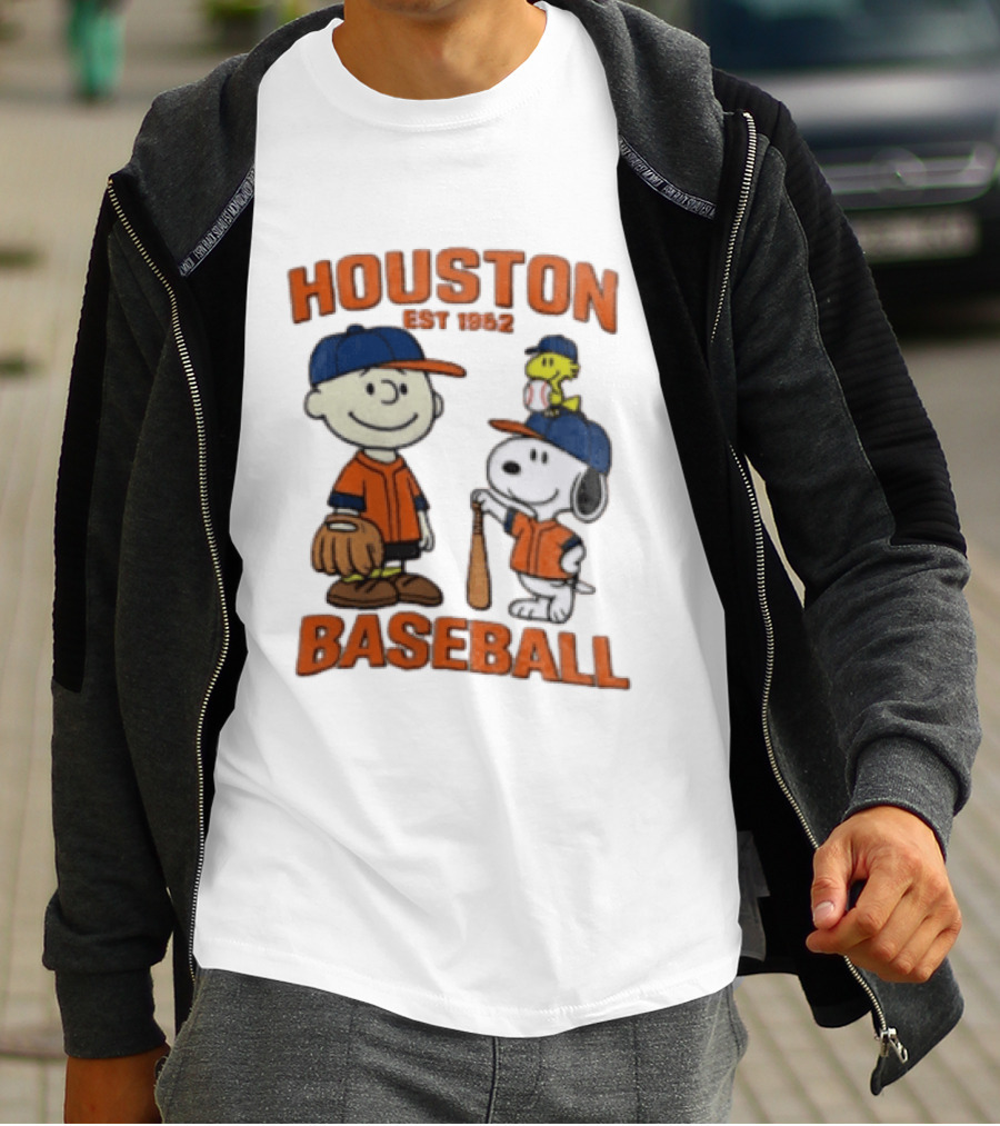 Charlie Brown Snoopy Houston Baseball Est 1962 T-Shirt