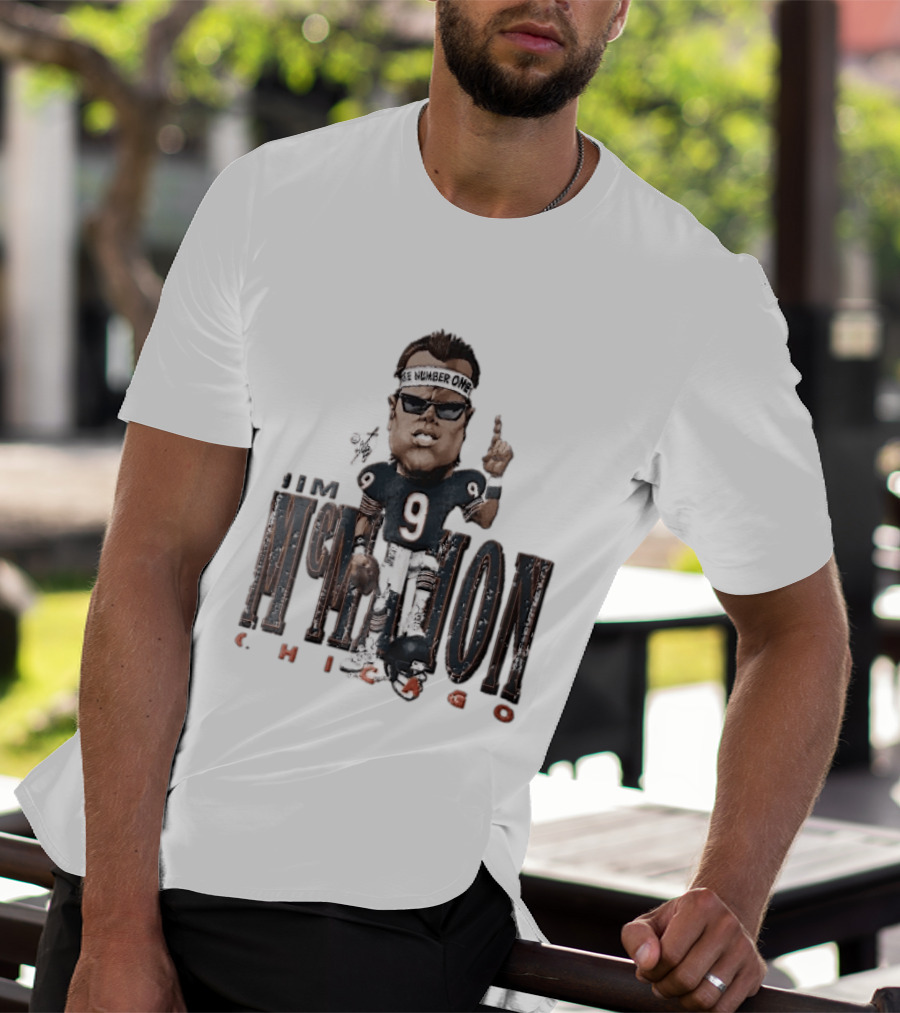 Chicago Bears Jim McMahon Were Number One Caricature Player Helmet T-Shirt