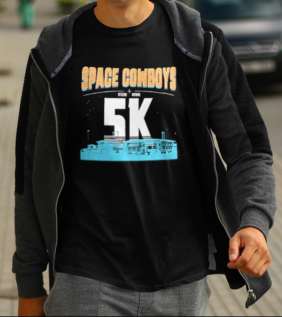 Space Cowboys 5k Cyan Ballpark Cityscape Night Stars T-Shirt