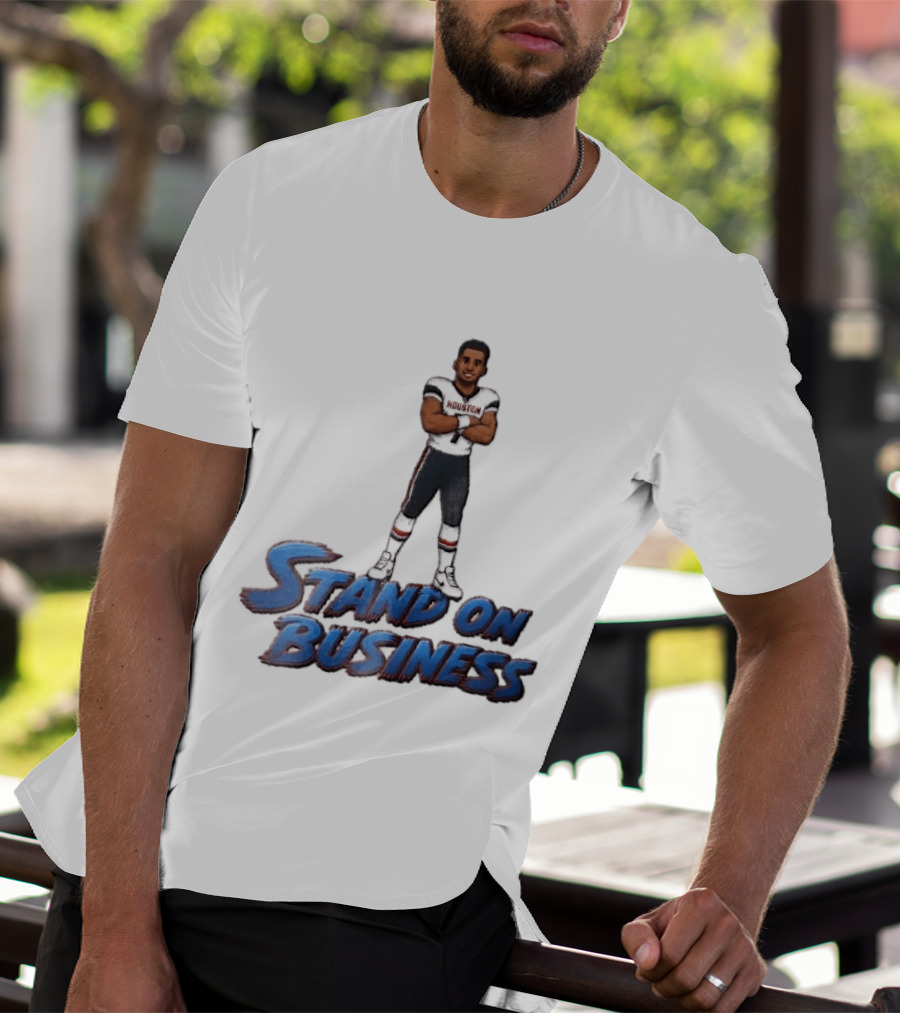 Houston Texans Stand On Business Football Player Number 7 Cartoon Caricature T-Shirt