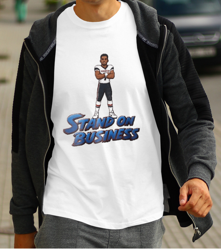Houston Texans Stand On Business Football Player Number 7 Cartoon Caricature T-Shirt