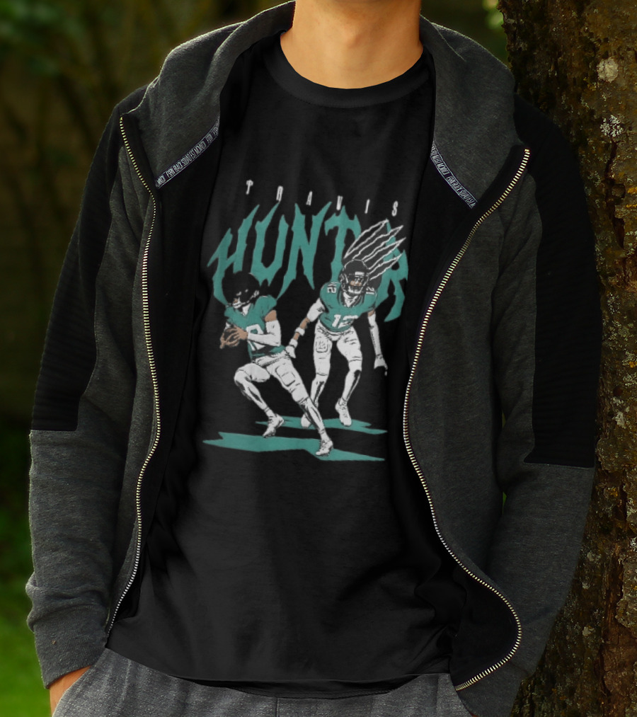 Travis Hunter Football Players Claw Marks Action Poses T-Shirt