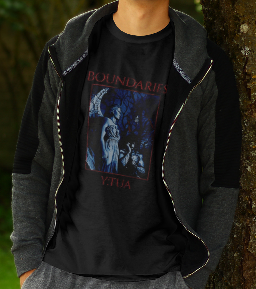 Boundaries YTUA Angel Statue And Dark Forest T-Shirt