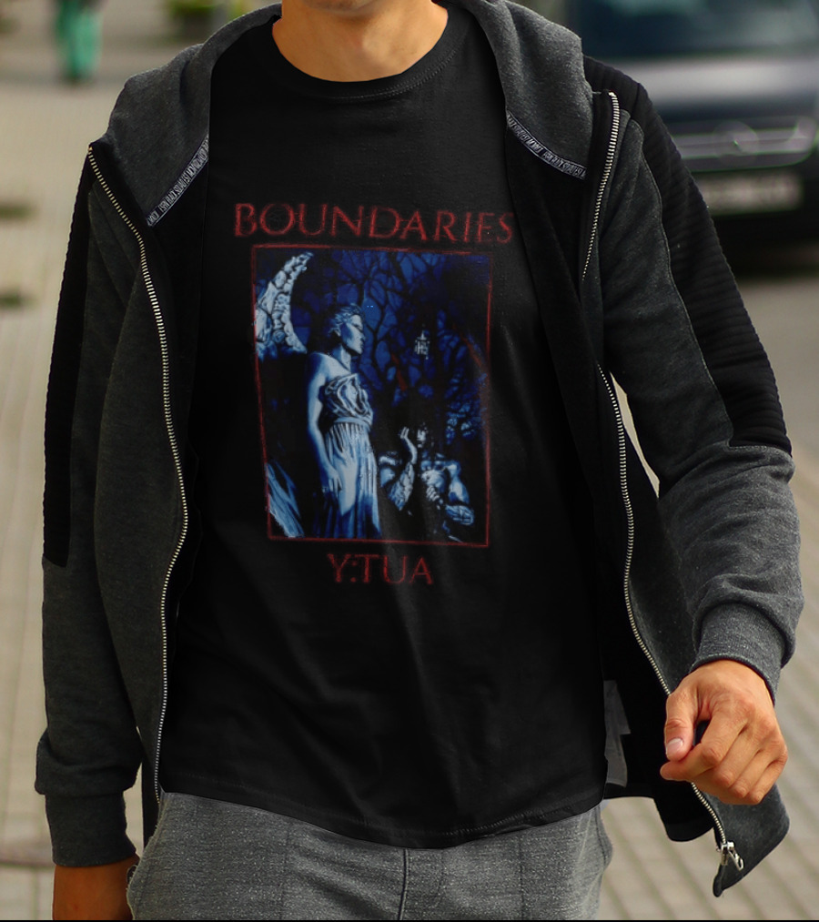Boundaries YTUA Angel Statue And Dark Forest T-Shirt