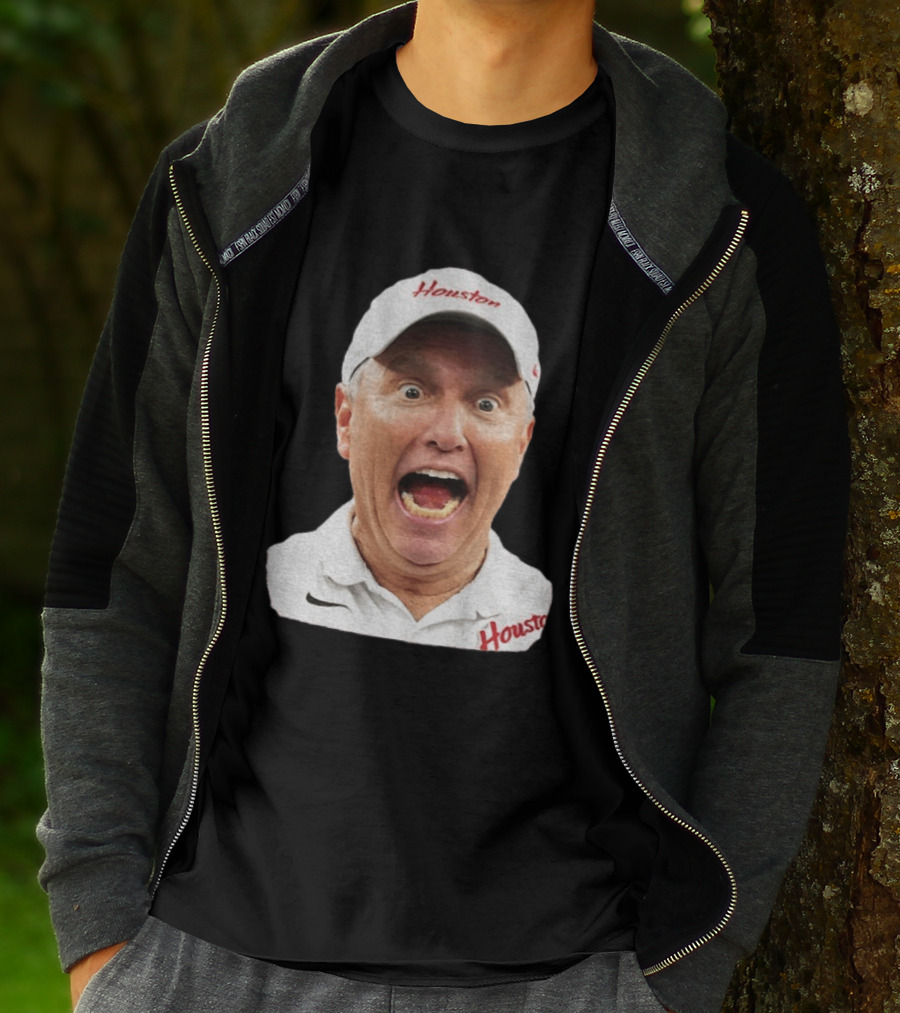 Houston Coach Willie Fritz Screaming UH Cougars T-Shirt