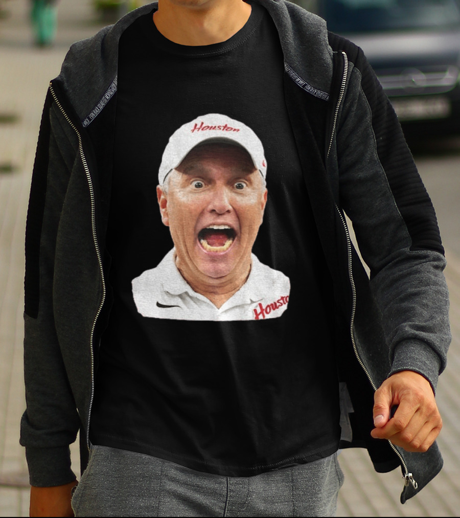 Houston Coach Willie Fritz Screaming UH Cougars T-Shirt