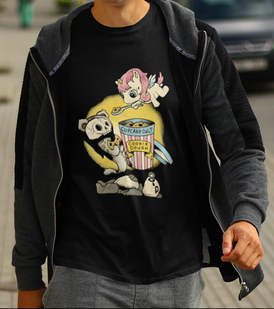 Cupcake Cult Cookie Dough Unicorn Skull Bear T-Shirt