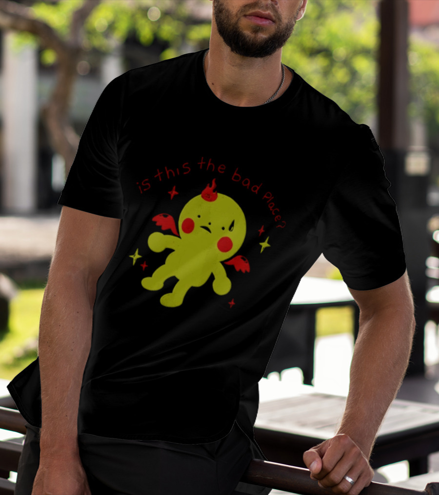 Is This The Bad Place Demon Creature Red Wings Yellow T-Shirt