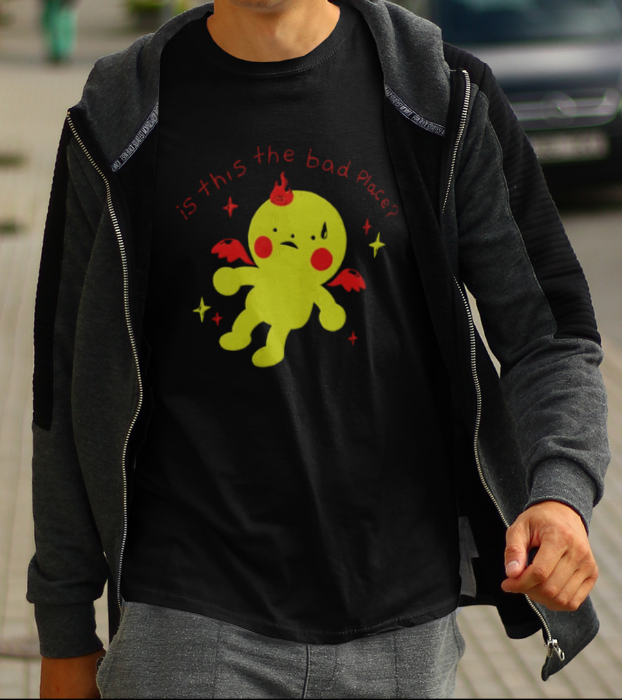 Is This The Bad Place Demon Creature Red Wings Yellow T-Shirt