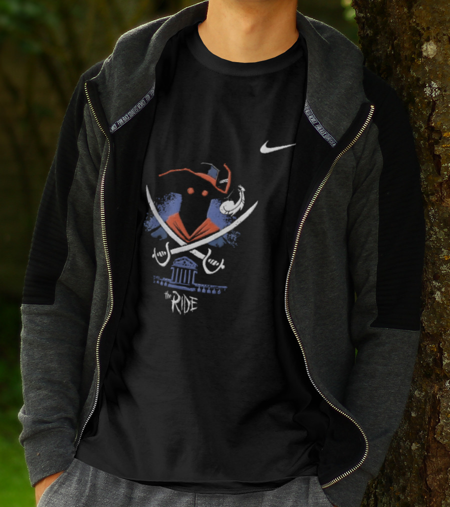 Nike Virginia Cavaliers The Ride Masked Silhouette Crossed Sabres Rotunda Building T-Shirt