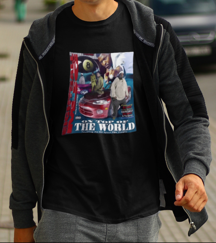 8 Ball On Top Of The World Featuring Mac Mall South Circle Space Age Pimpin Album T-Shirt