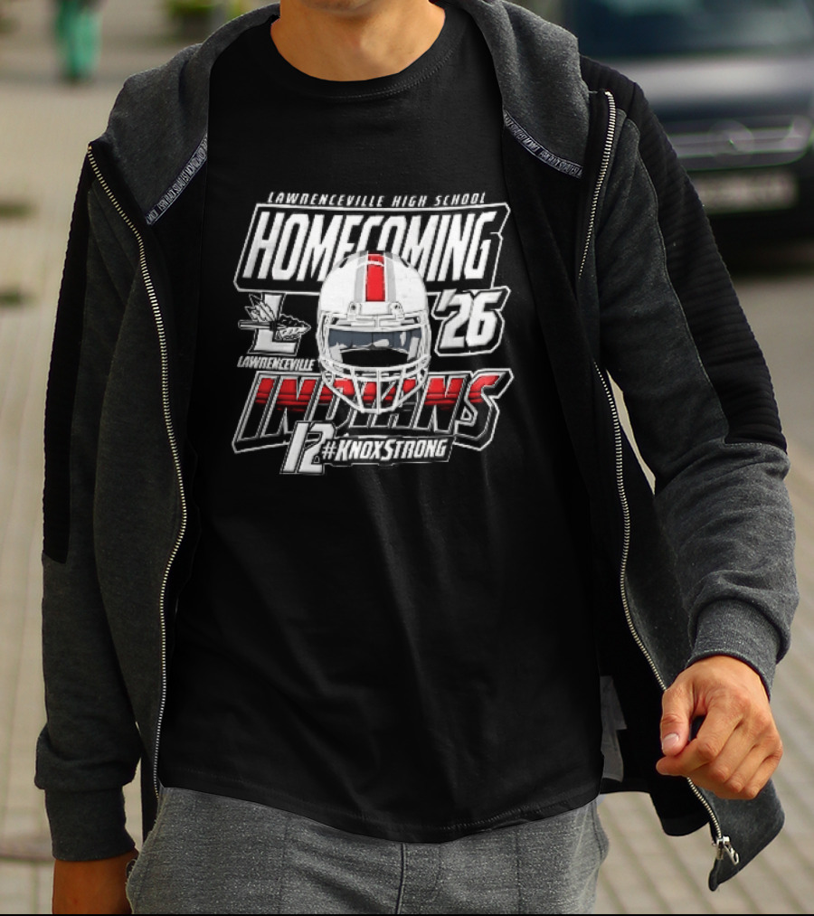 Lawrenceville Indians Knox Strong 12 Homecoming 26 Football Helmet T-Shirt